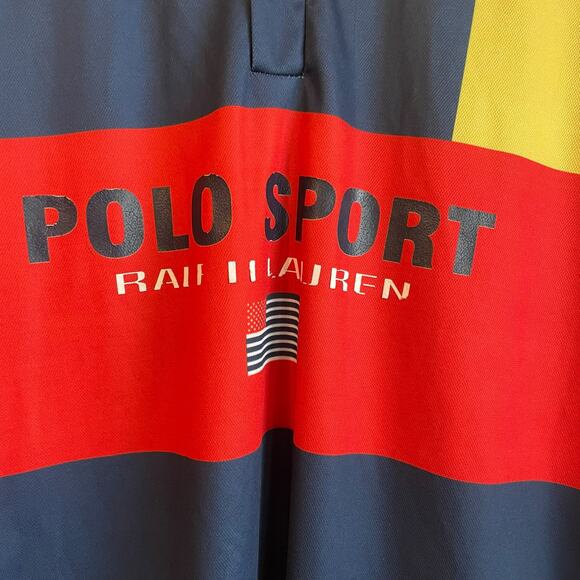 Ralph Lauren Polo Sport Mens Polo Shirt Color Block Logo Sport Soccer Athlete - Picture 3 of 9